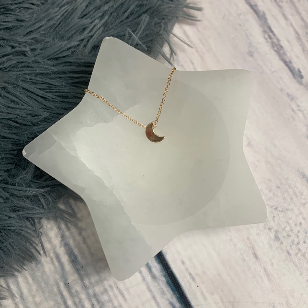 Gold-Tone Crescent Moon Necklace 🌙